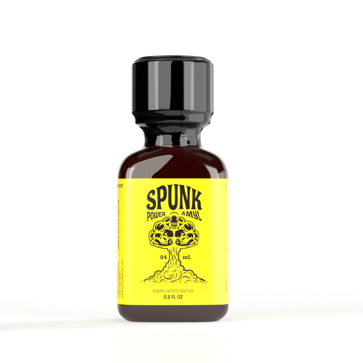 A product photo of a bottle of Spunk Poppers.