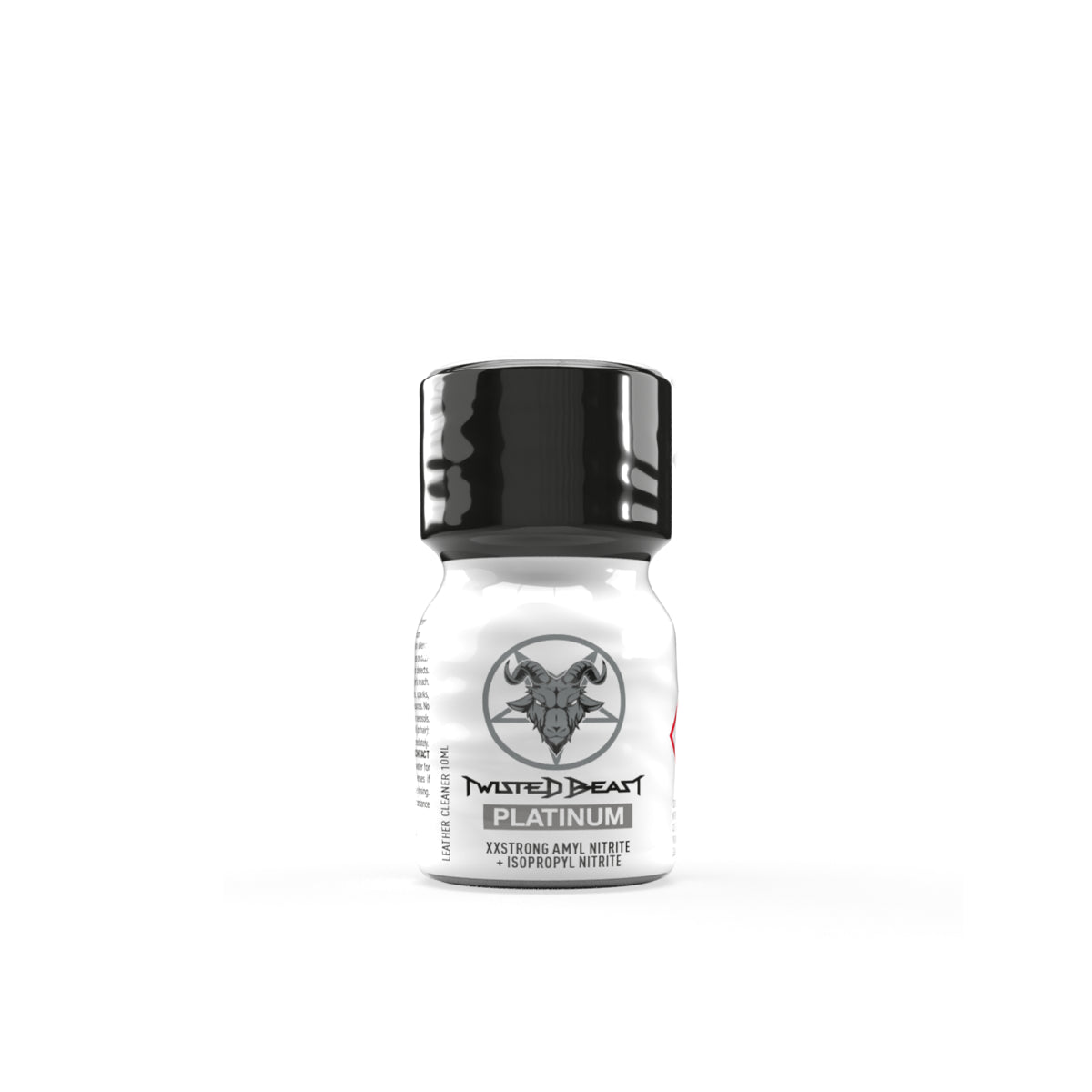 A photo of Twisted Beast Platinum Poppers in a smaller 10ml bottle.