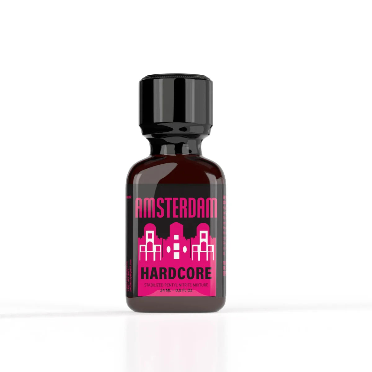 A product photo of Amsterdam Hardcore Poppers in a 24ml bottle.