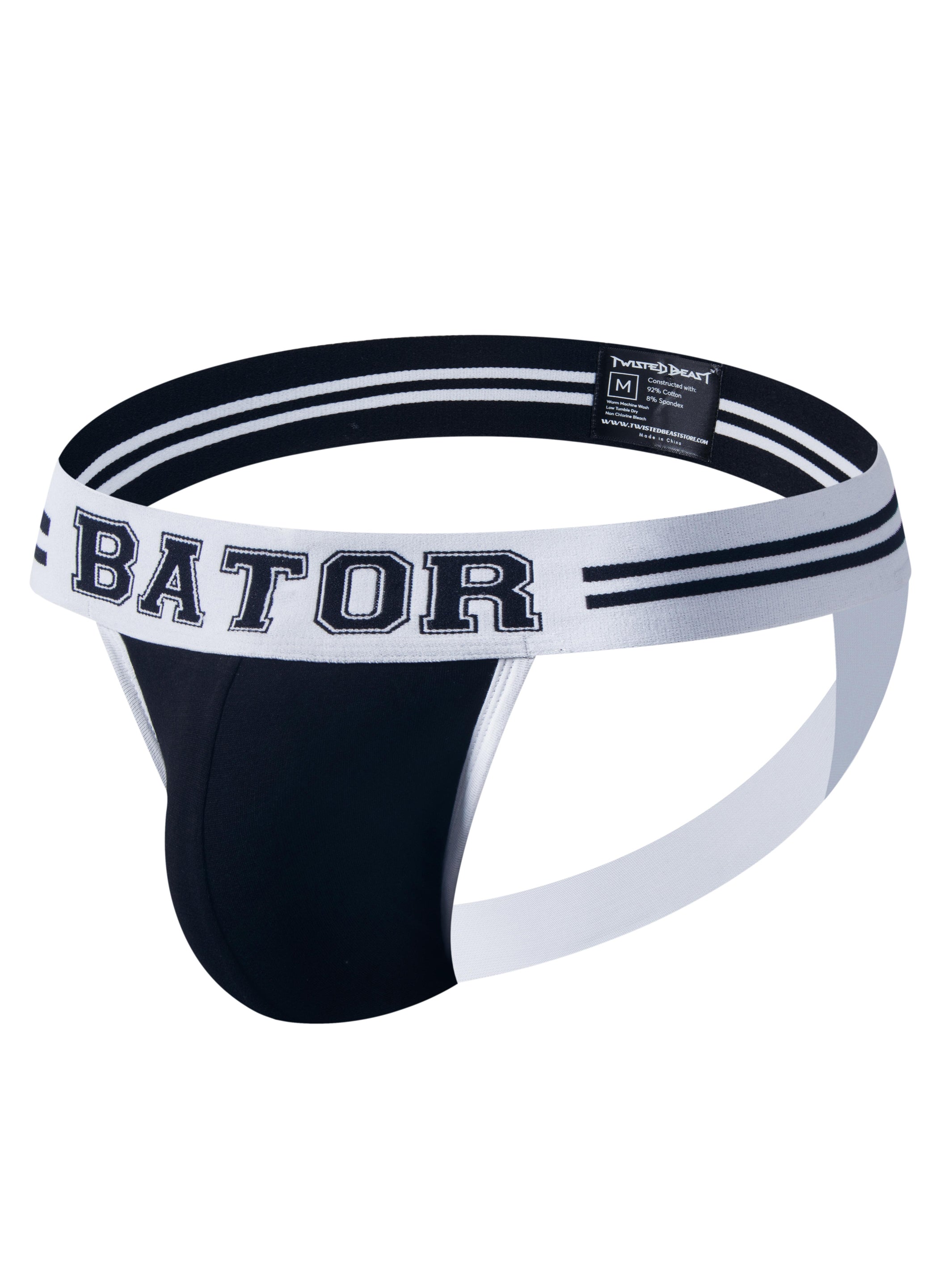 A product photo of a black Bator Jock taken from the side.