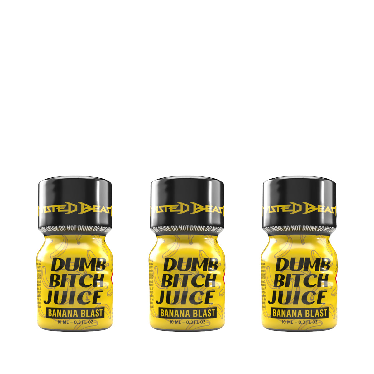 A triple Pack pack of 10ml Banana Blast poppers.