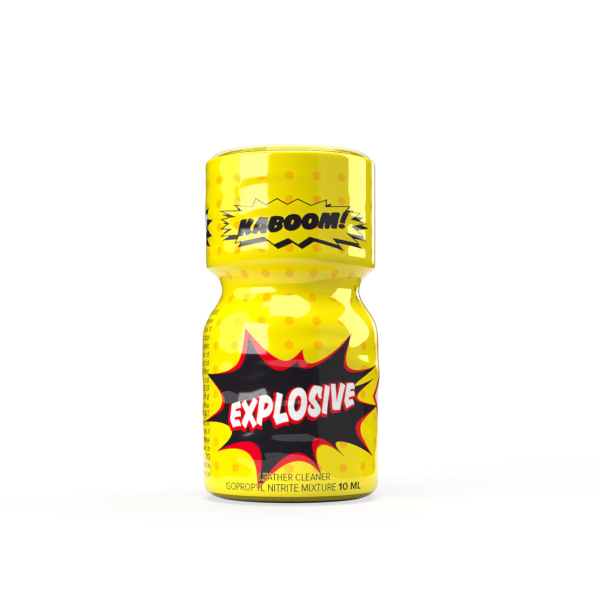 A product photo of a 10ml bottle of Explosive Poppers.