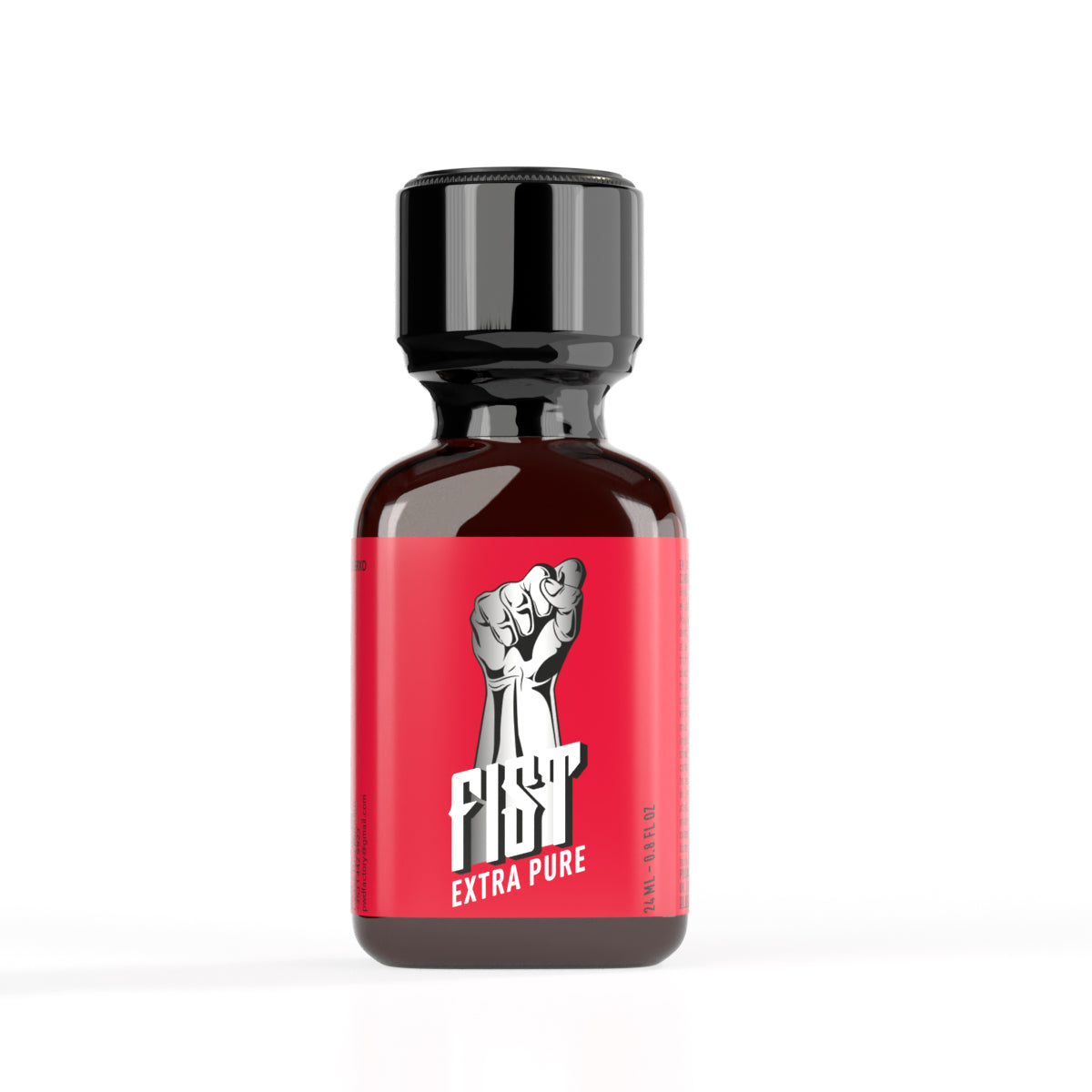A product photo of First Extra Pure poppers in a 24ml bottle.