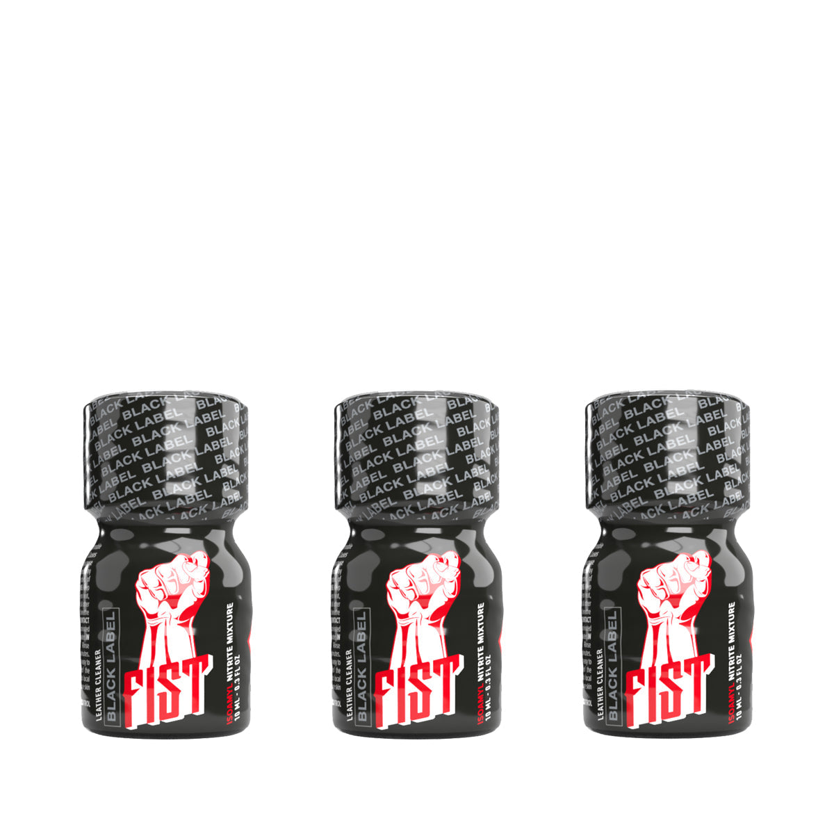 A triple pack of Fist Amyl Black Label poppers.