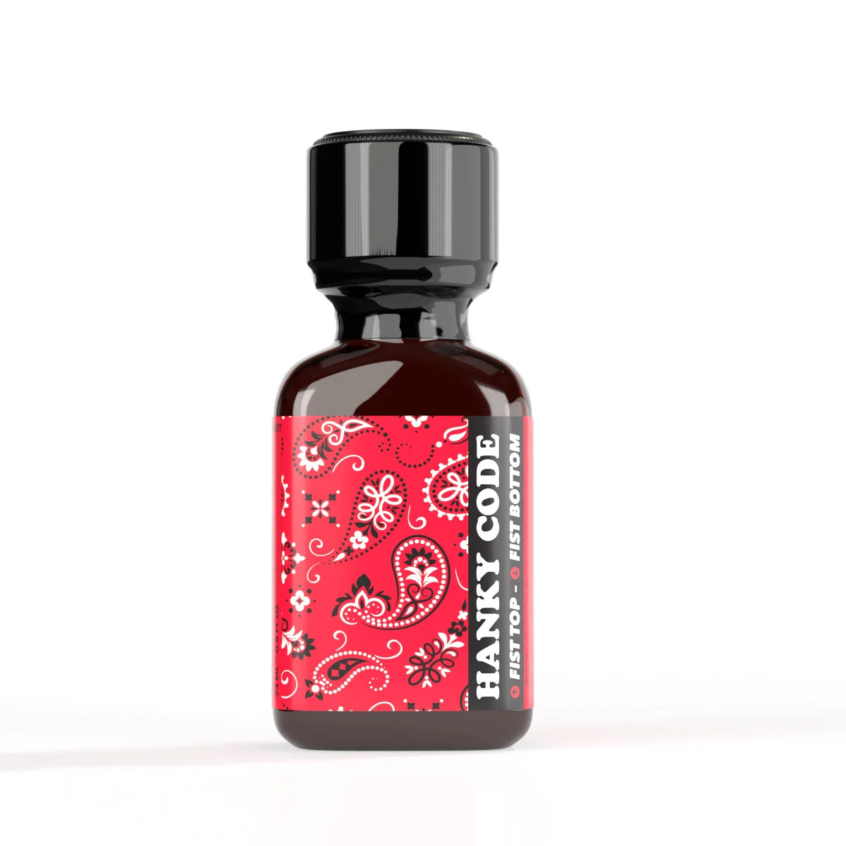 A product photo of a 24ml bottle of Hanky code Red Poppers.