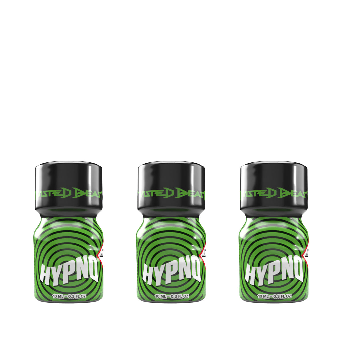 A product photo of three Hypno bottles (10ml)