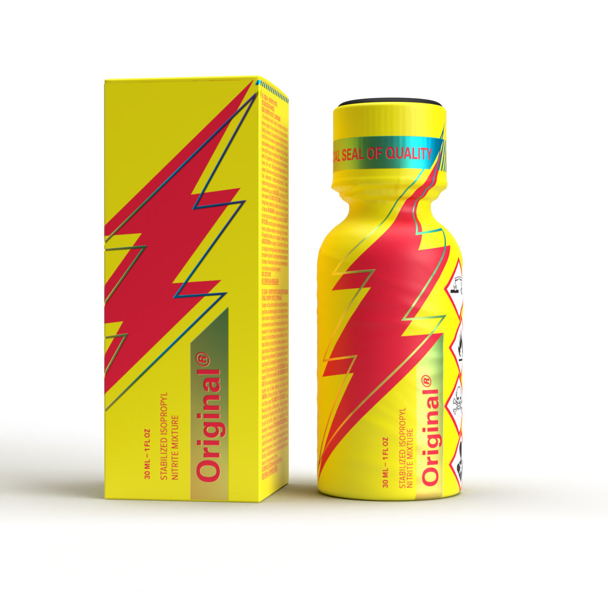 A product photo of a 30ml bottle of Original Poppers.