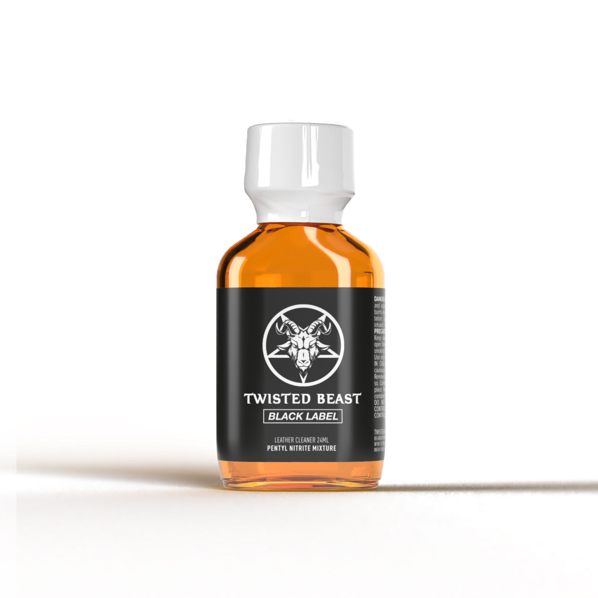 A product photo of a bottle of Twisted Beast Black Poppers (24ml).